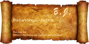 Balatonyi Jetta névjegykártya